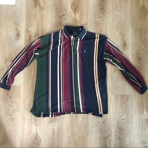 VINTAGE STRIPED POLO LONG SLEEVE SHIRT